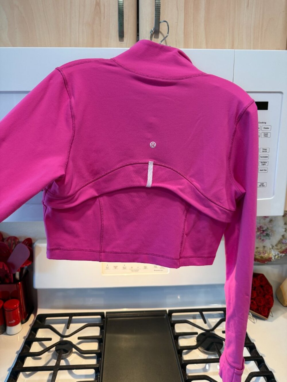 Lululemon Define cropped half zip jacket *Luon SONIC PINK Sz 12 Rare - Picture 10 of 13
